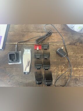 Hair Clipper Kit with Multiple Guide Combs - Silver clipper